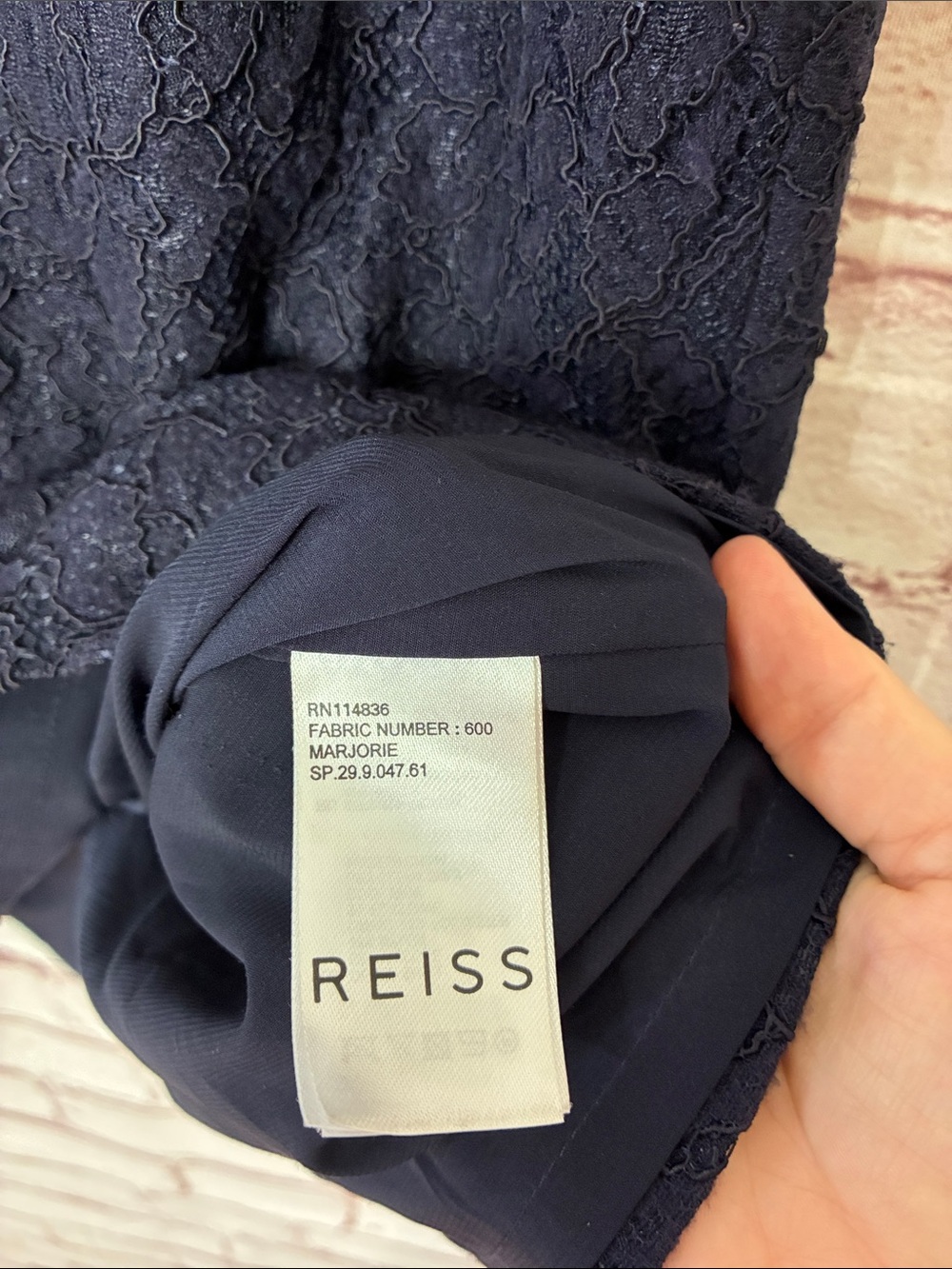 Reiss Marjorie Structured Navy Cap Sleeve Floral Dress Size 4 - Picture 7 of 10